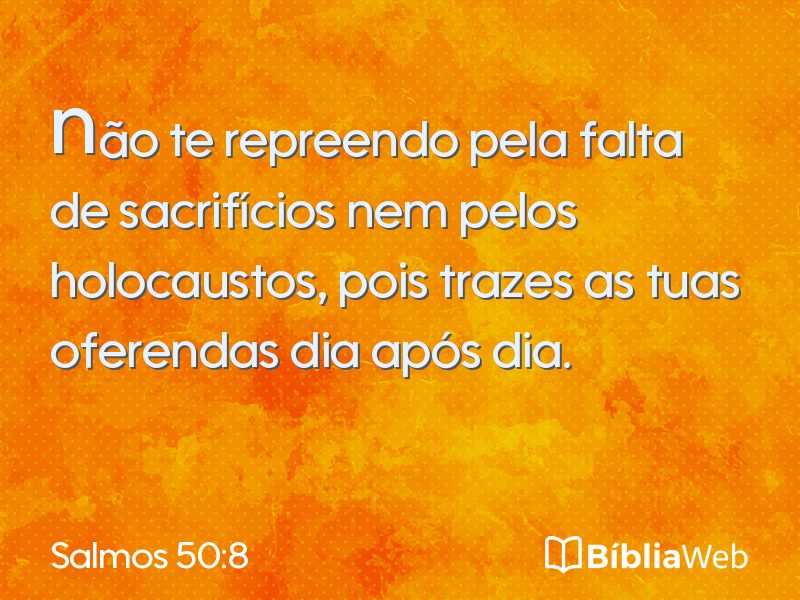 Salmos 50:8 em imagem para compartilhar