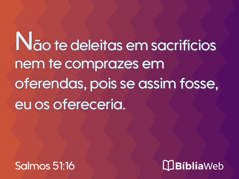 Salmos 51:16 em imagem para compartilhar