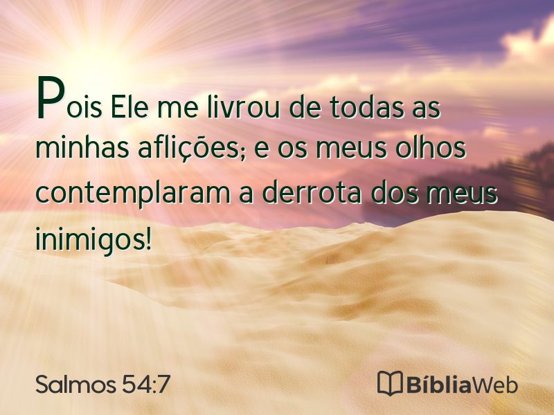Salmos 54:7 em imagem para compartilhar