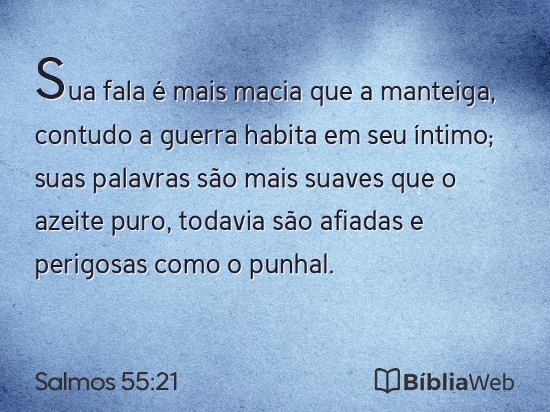 Salmos 55:21 em imagem para compartilhar