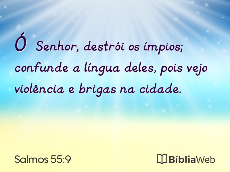 Salmos 55:9 em imagem para compartilhar