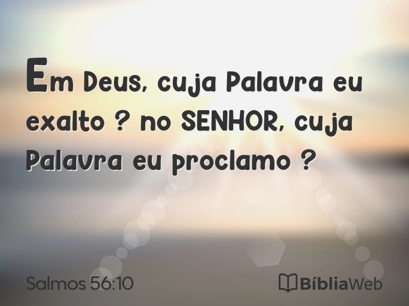 Salmos 56:10 em imagem para compartilhar