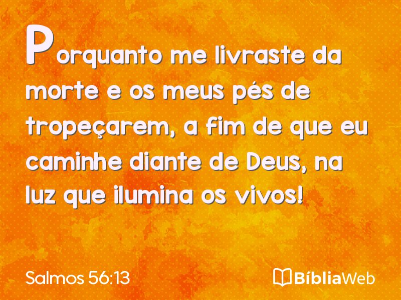 Salmos 56:13 em imagem para compartilhar