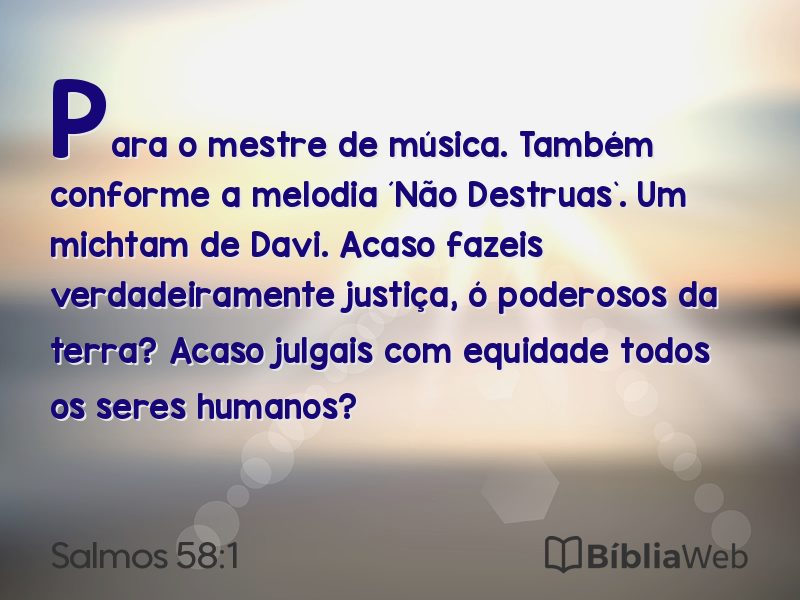 Salmos 58:1 em imagem para compartilhar