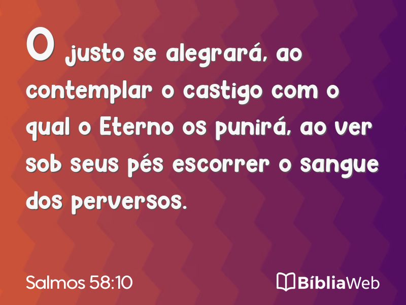 Salmos 58:10 em imagem para compartilhar