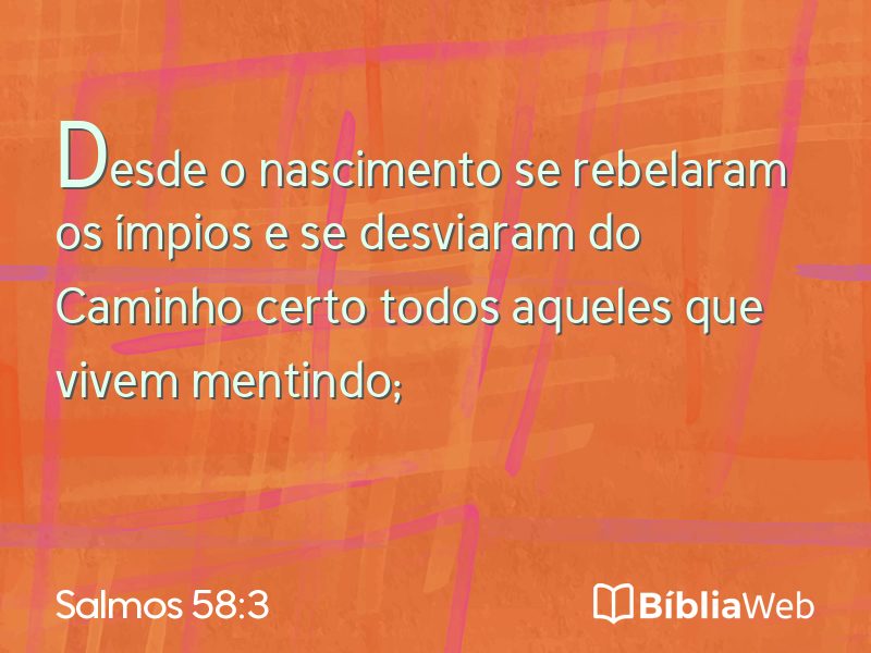 Salmos 58:3 em imagem para compartilhar