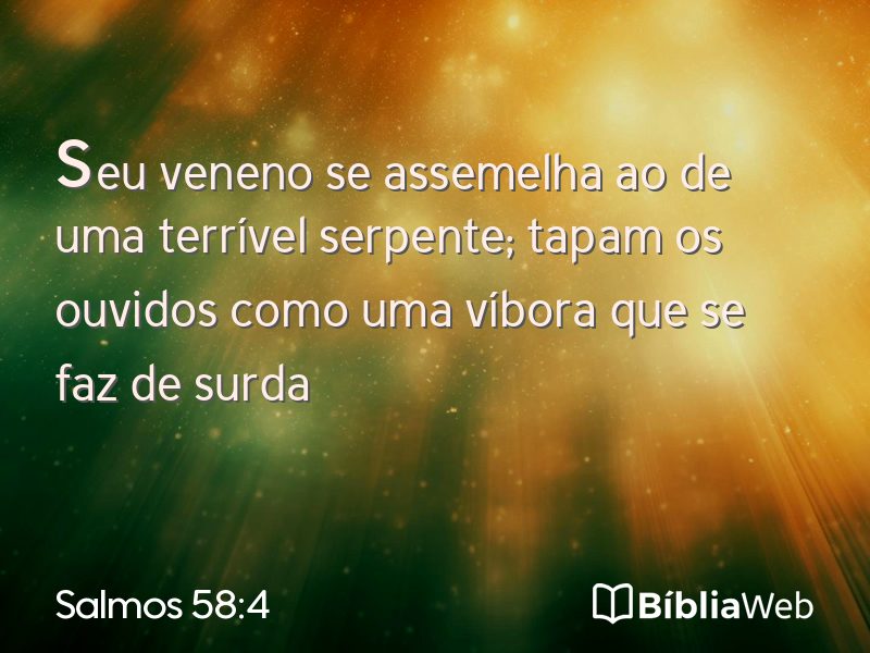 Salmos 58:4 em imagem para compartilhar
