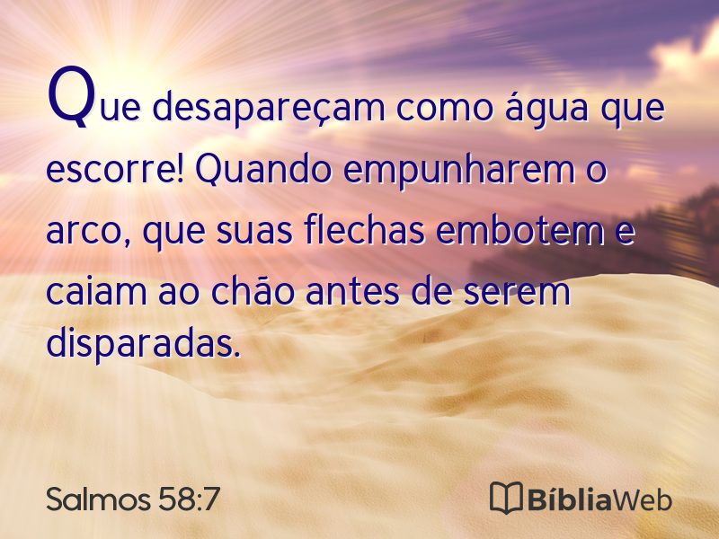 Salmos 58:7 em imagem para compartilhar