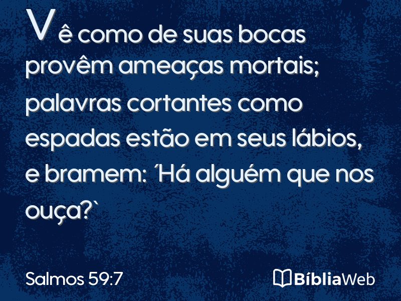Salmos 59:7 em imagem para compartilhar