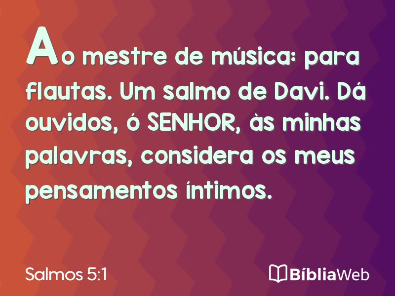 Salmos 5:1 em imagem para compartilhar