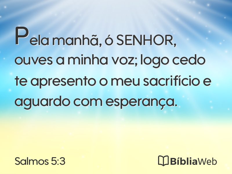 Salmos 5:3 em imagem para compartilhar