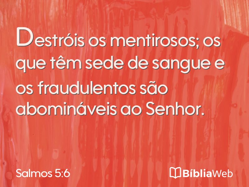 Salmos 5:6 em imagem para compartilhar