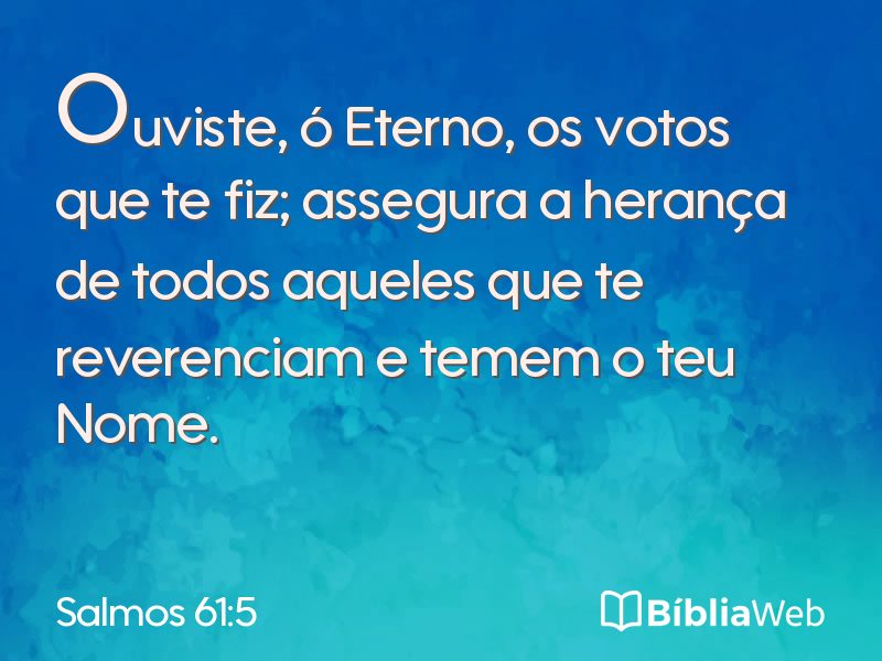 Salmos 61:5 em imagem para compartilhar