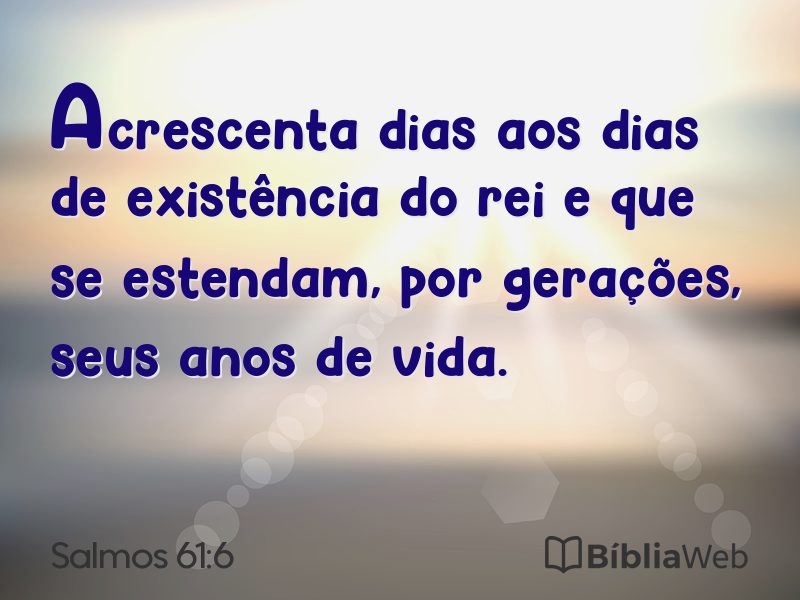 Salmos 61:6 em imagem para compartilhar