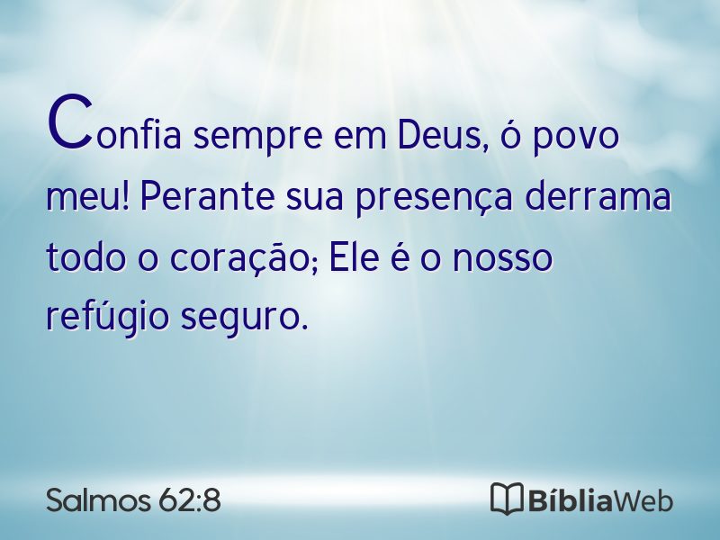 Salmos 62:8 em imagem para compartilhar
