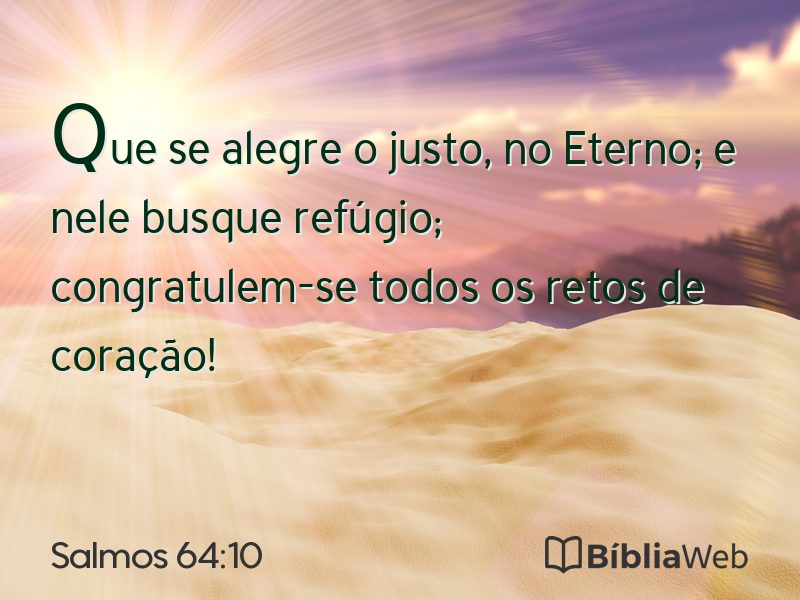Salmos 64:10 em imagem para compartilhar