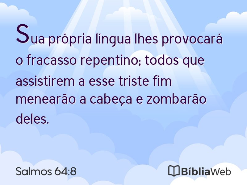 Salmos 64:8 em imagem para compartilhar