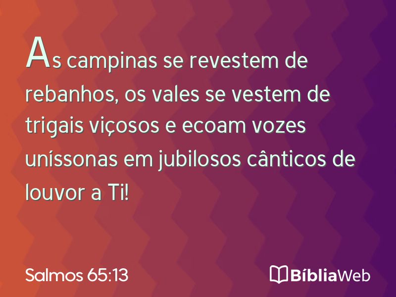 Salmos 65:13 em imagem para compartilhar