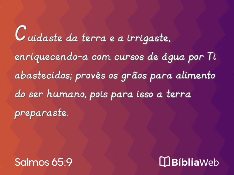Salmos 65:9 em imagem para compartilhar