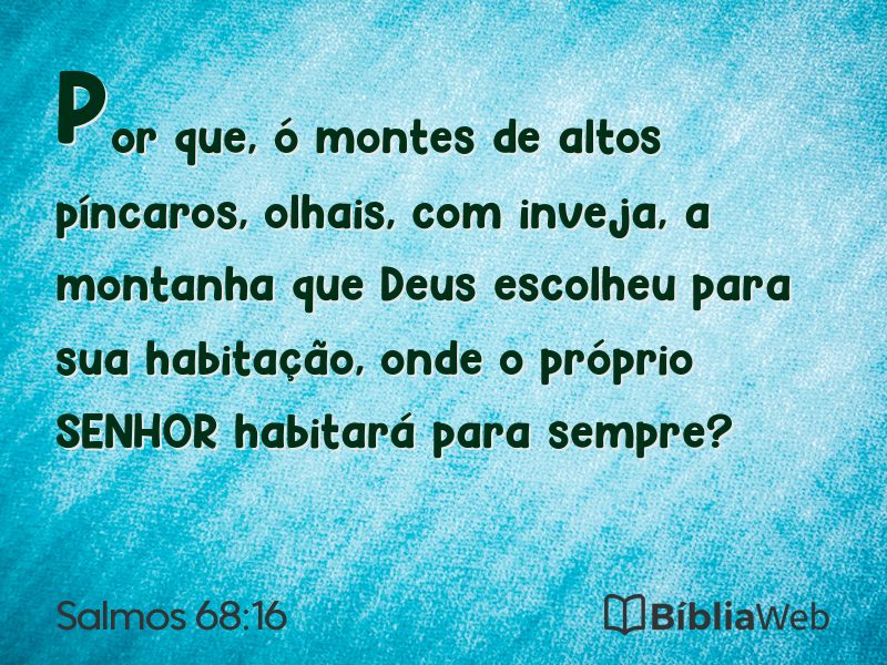 Salmos 68:16 em imagem para compartilhar