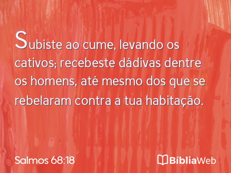 Salmos 68:18 em imagem para compartilhar