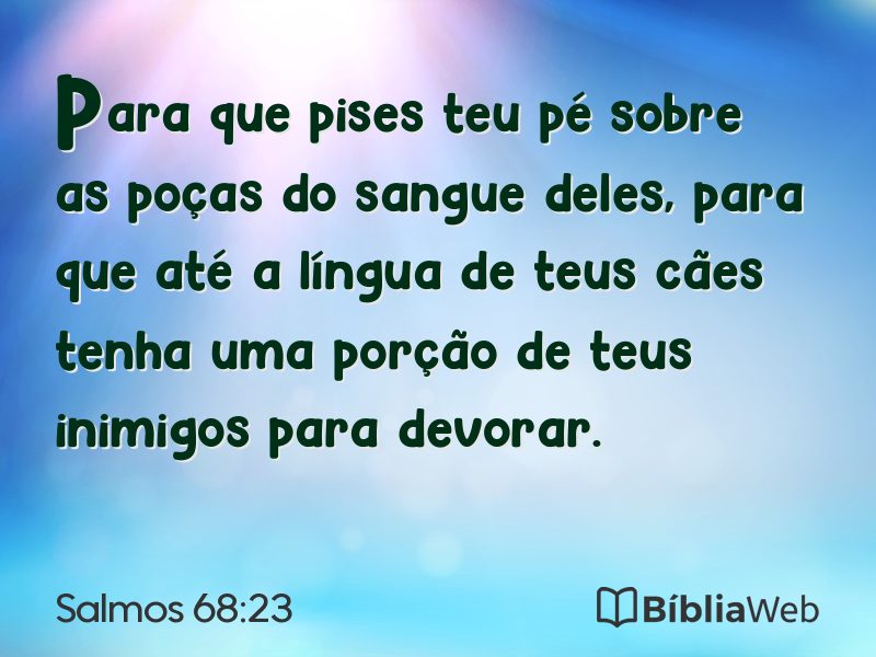 Salmos 68:23 em imagem para compartilhar