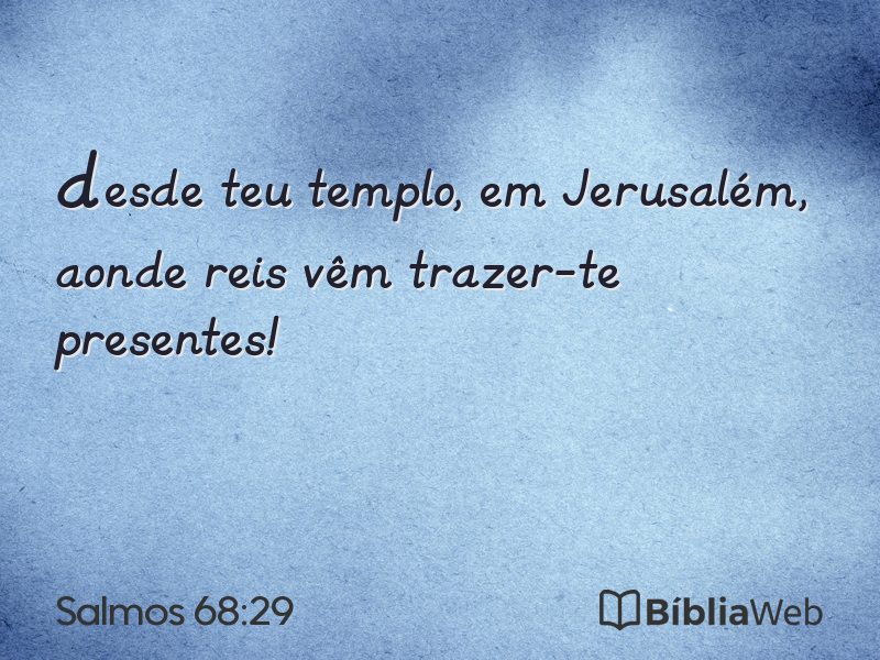 Salmos 68:29 em imagem para compartilhar