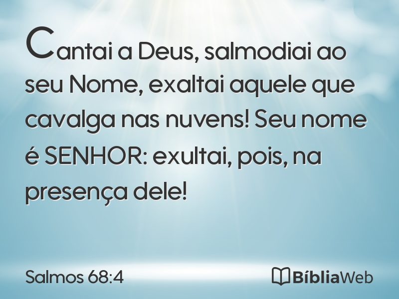 Salmos 68:4 em imagem para compartilhar