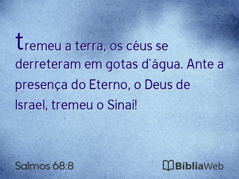 Salmos 68:8 em imagem para compartilhar