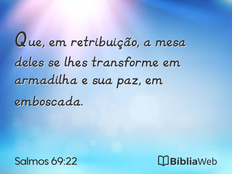 Salmos 69:22 em imagem para compartilhar