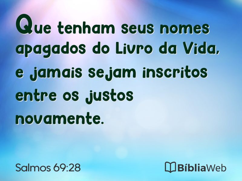 Salmos 69:28 em imagem para compartilhar