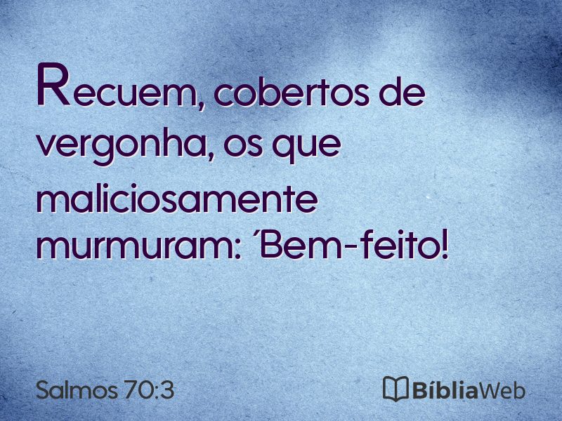 Salmos 70:3 em imagem para compartilhar