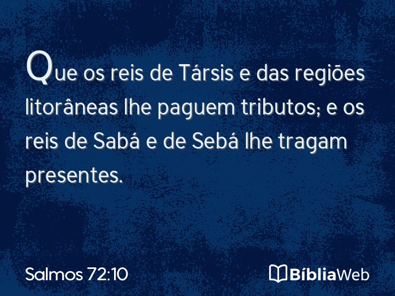 Salmos 72:10 em imagem para compartilhar