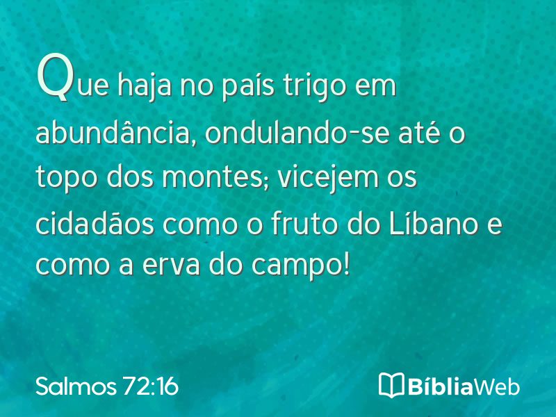 Salmos 72:16 em imagem para compartilhar