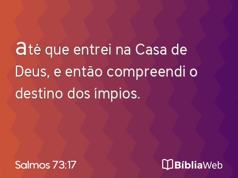 Salmos 73:17 em imagem para compartilhar