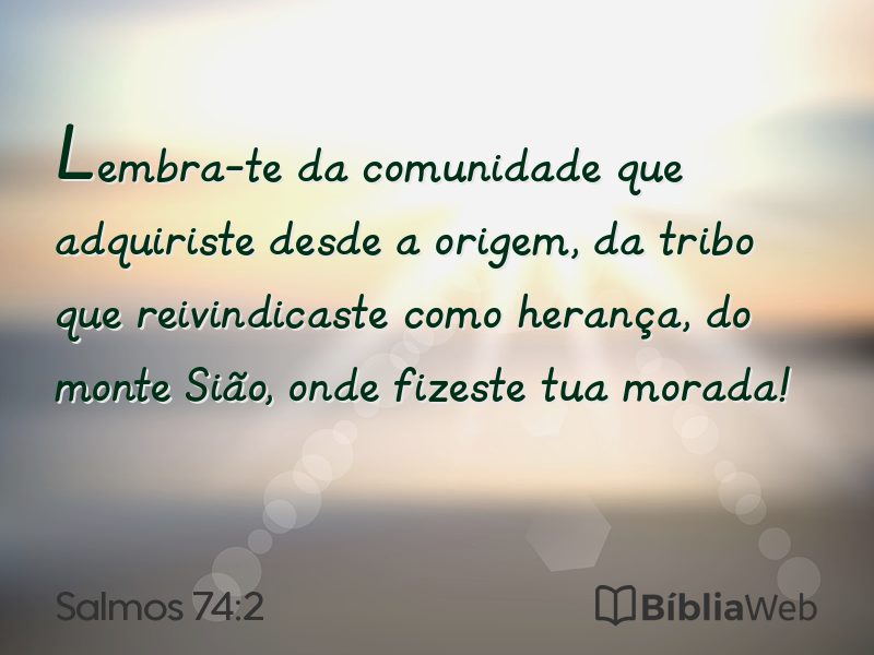 Salmos 74:2 em imagem para compartilhar