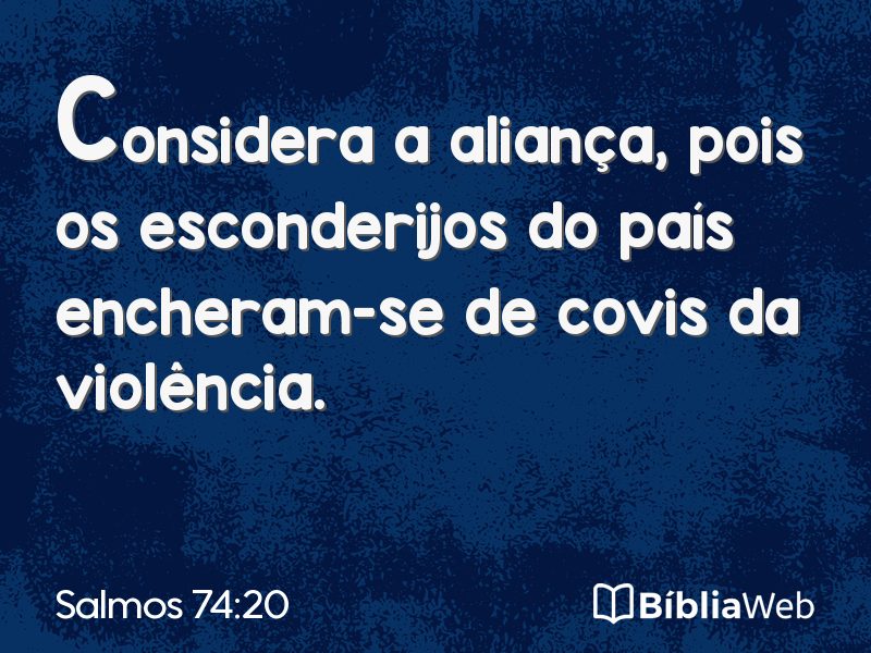 Salmos 74:20 em imagem para compartilhar