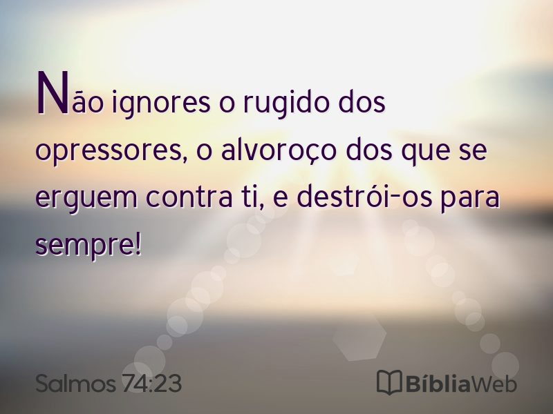 Salmos 74:23 em imagem para compartilhar