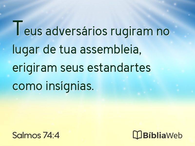 Salmos 74:4 em imagem para compartilhar