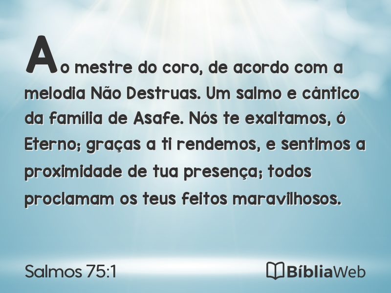 Salmos 75:1 em imagem para compartilhar