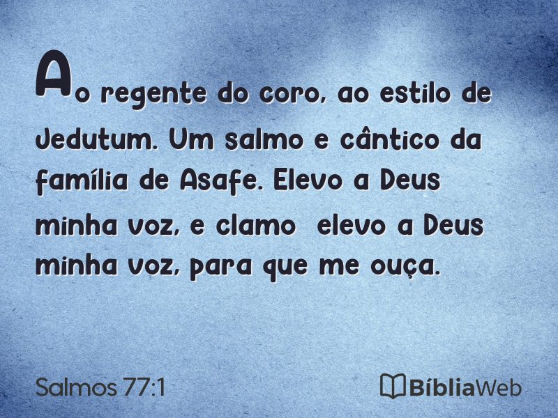 Salmos 77:1 em imagem para compartilhar