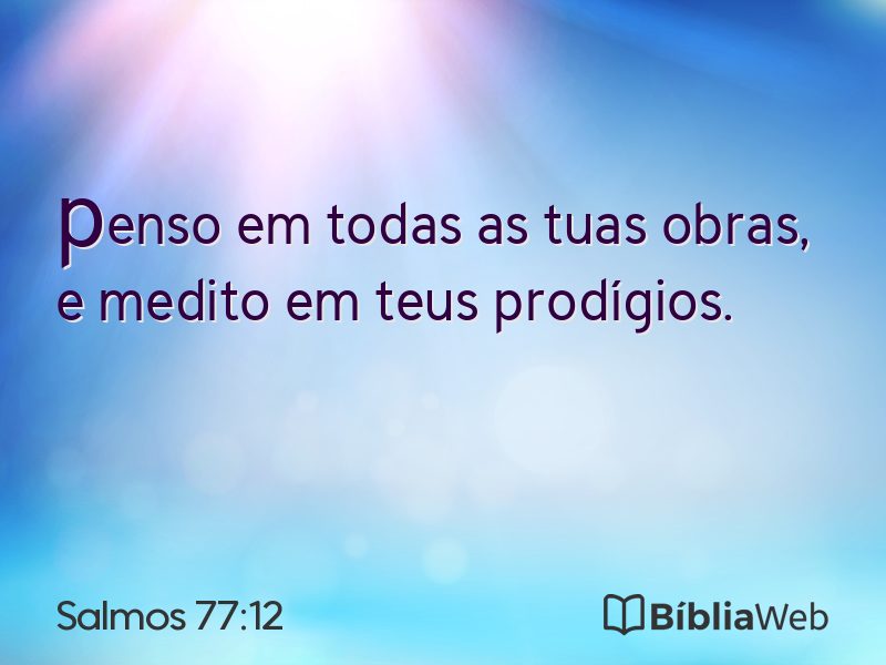 Salmos 77:12 em imagem para compartilhar