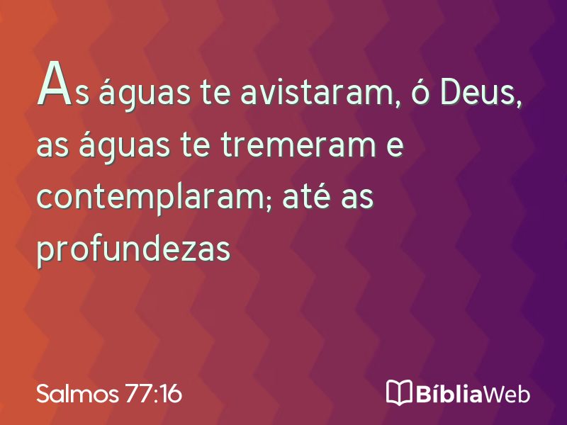 Salmos 77:16 em imagem para compartilhar