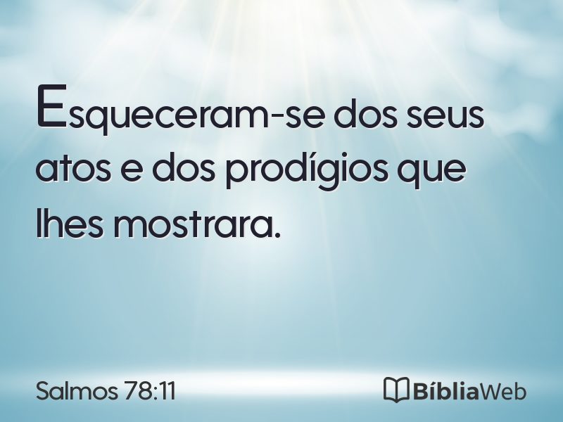 Salmos 78:11 em imagem para compartilhar