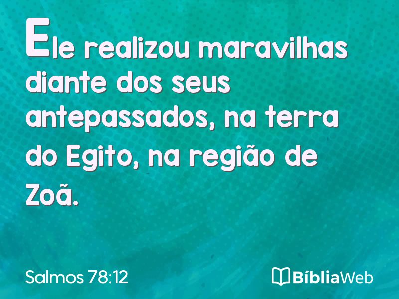 Salmos 78:12 em imagem para compartilhar