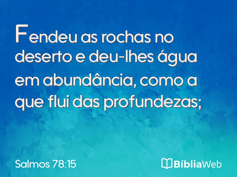 Salmos 78:15 em imagem para compartilhar