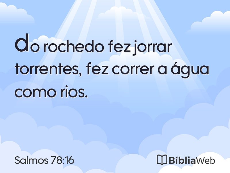 Salmos 78:16 em imagem para compartilhar