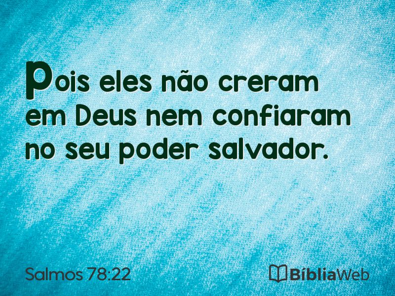 Salmos 78:22 em imagem para compartilhar
