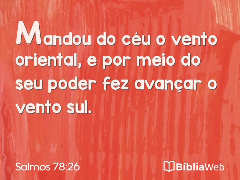 Salmos 78:26 em imagem para compartilhar