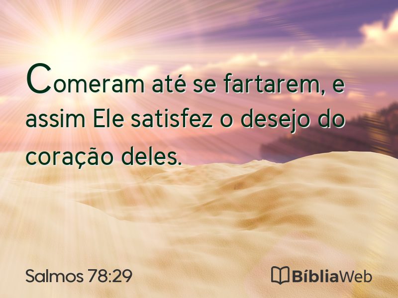 Salmos 78:29 em imagem para compartilhar